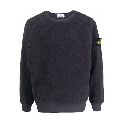 Stone Island Solid Color Crewneck Fleece Sweatshirt Dark Grey 751560234-V0026