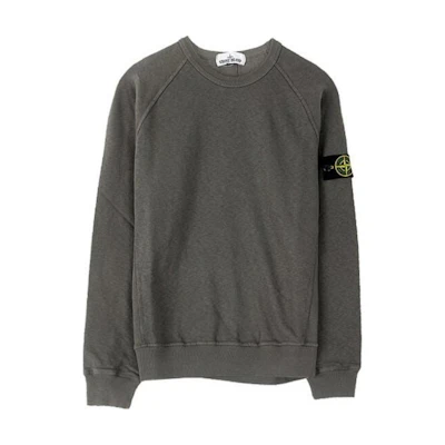 Stone Island Solid Color Crewneck Long Sleeve Sweatshirt Grey 721566060-V0063