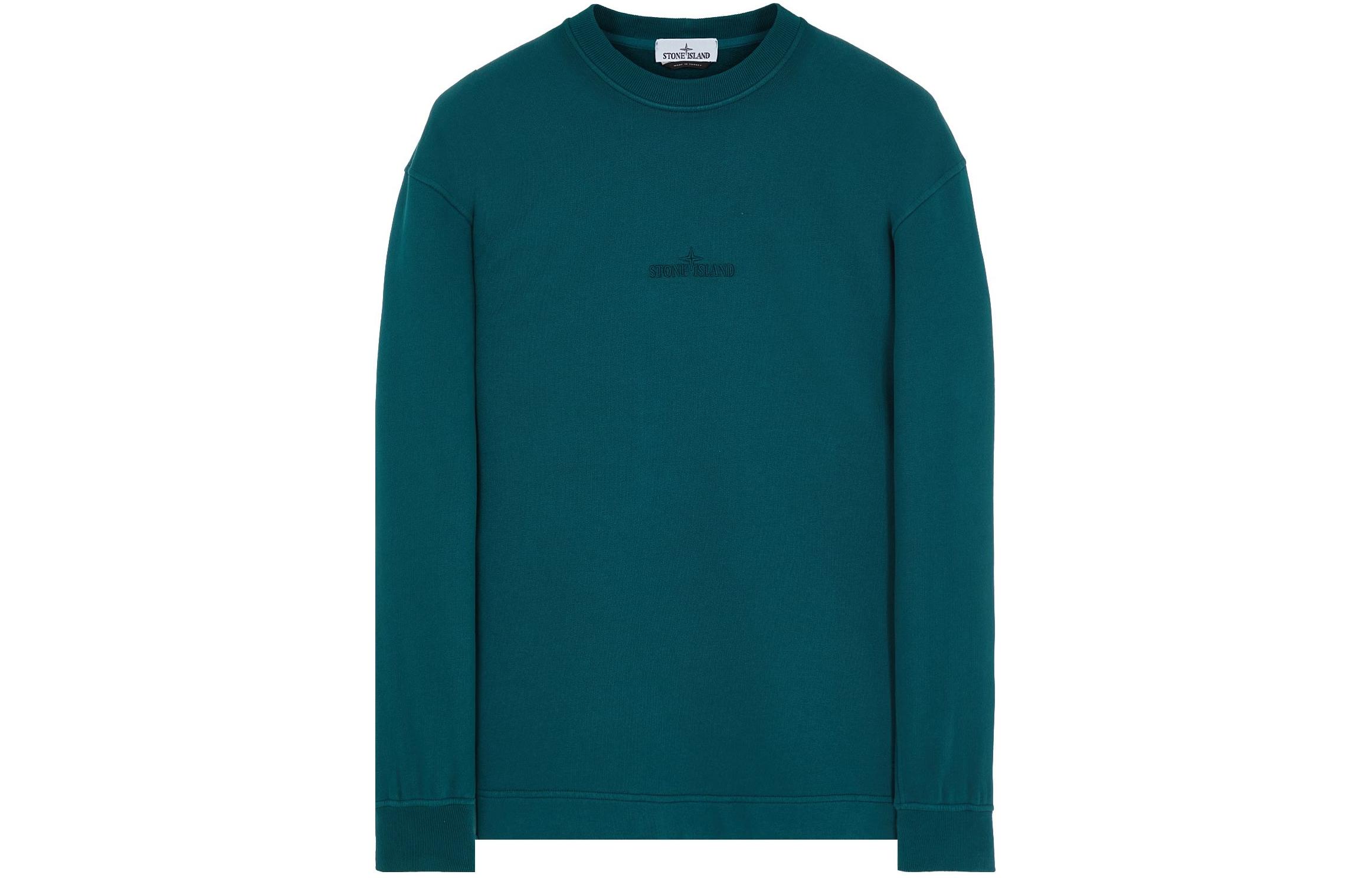 Stone Island Solid Color Crewneck Long Sleeve Sweatshirt Men’s Dark Green 791565477-V0057