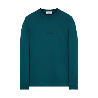 Stone Island Solid Color Crewneck Long Sleeve Sweatshirt Men’s Dark Green 791565477-V0057