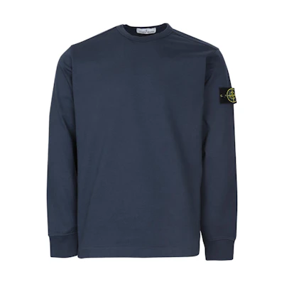 Stone Island Solid Color Crewneck Long Sleeve Sweatshirt Men’s Navy Blue 741564450-V0024