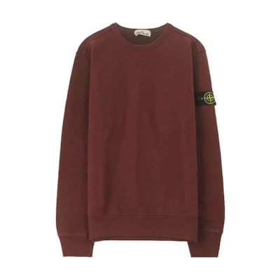 Stone Island Solid Color Crewneck Long Sleeve Sweatshirt Maroon 711562720-V0011