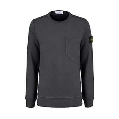 Stone Island Solid Color Crewneck Long Sleeve Sweatshirt - Dark Gray 711563820-V0067