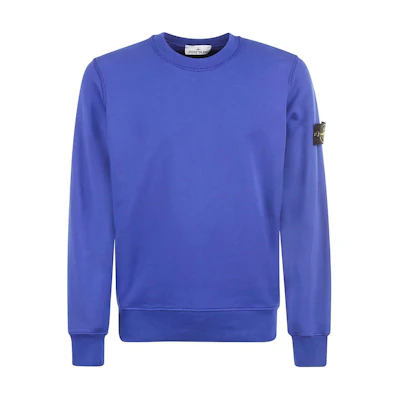 Stone Island Solid Color Crewneck Pullover Sweatshirt Men’s Blue 791563051-V0022