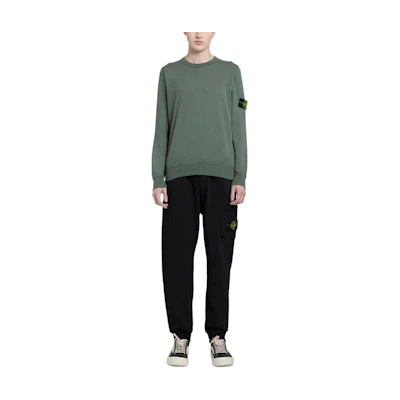 Stone Island Solid Color Crewneck Pullover Sweatshirt Green - 8015540B2-V0059