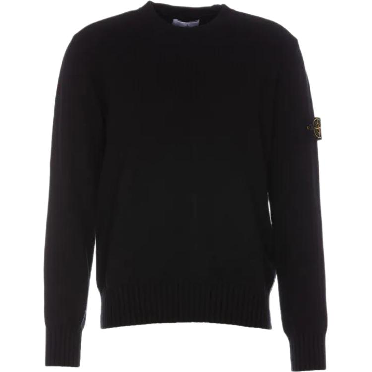 Stone Island Solid Color Crewneck Sweatshirt Men’s Black 7915506A2-V0029