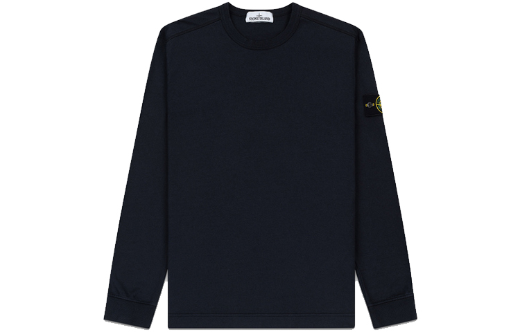Stone Island Solid Color Crewneck Sweatshirt Navy Blue 721564450-V0020