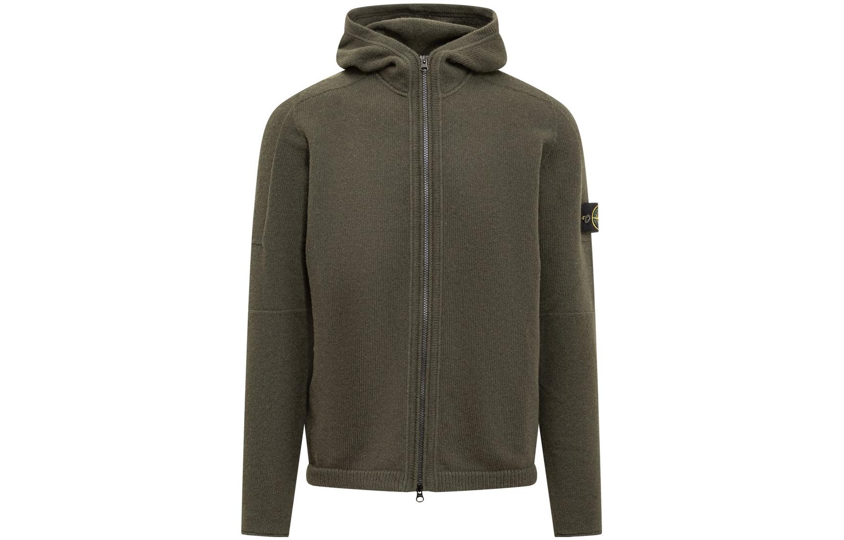 Stone Island Solid Color Green Hooded Jacket 7915509A3-V0058