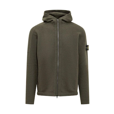 Stone Island Solid Color Green Hooded Jacket 7915509A3-V0058