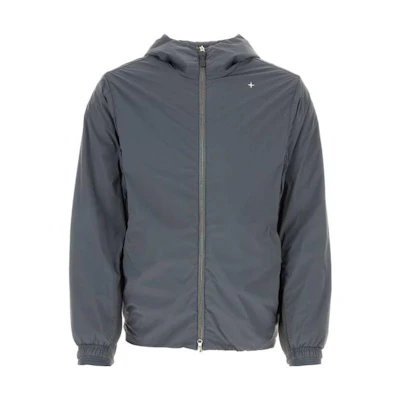 Stone Island Solid Color Grey Hooded Zip Jacket 7915405G2-V0062