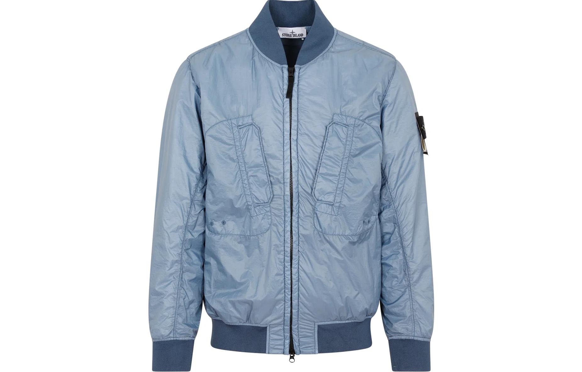 Stone Island Solid Color High-Neck Jacket Blue 781542125-V0024