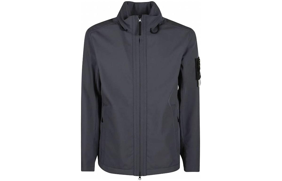 Stone Island Solid Color High Neck Zip Jacket Men’s Black 7915Q0222-V0062