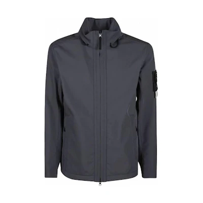 Stone Island Solid Color High Neck Zip Jacket Men’s Black 7915Q0222-V0062