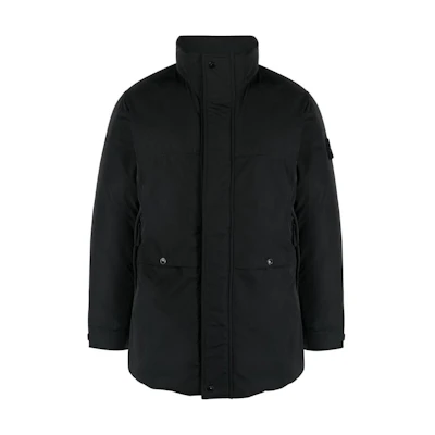 Stone Island Solid Color High Neck Zipped Jacket Black 791541726-V0029