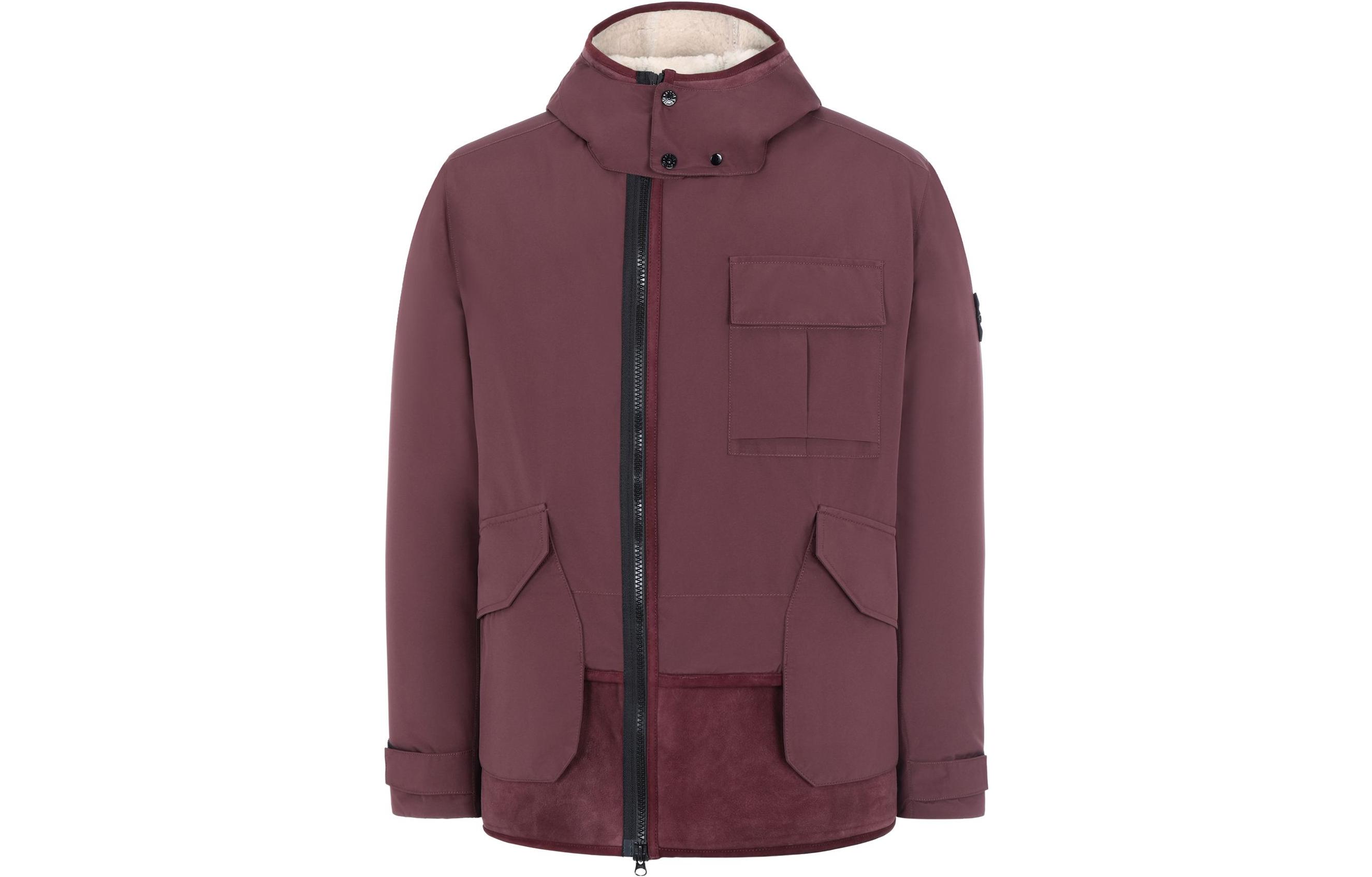 STONE ISLAND Solid Color Hooded Jacket  Wine Red 711541430-V0011 圖 2