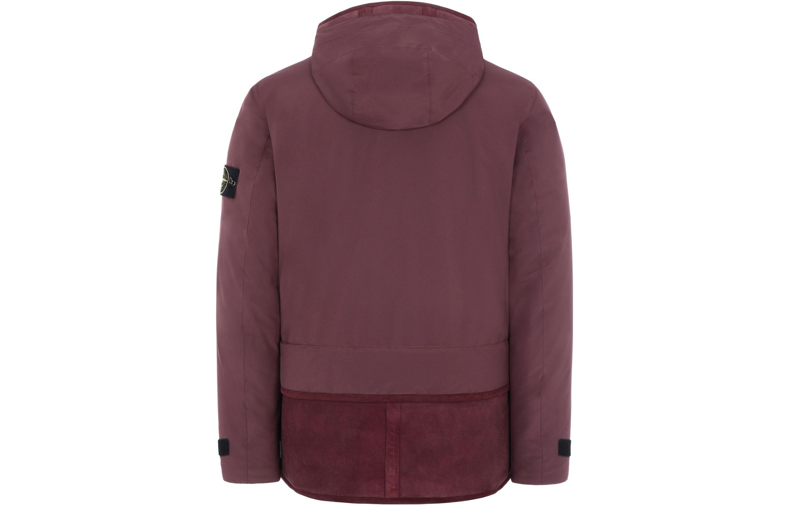 STONE ISLAND Solid Color Hooded Jacket  Wine Red 711541430-V0011 圖 3