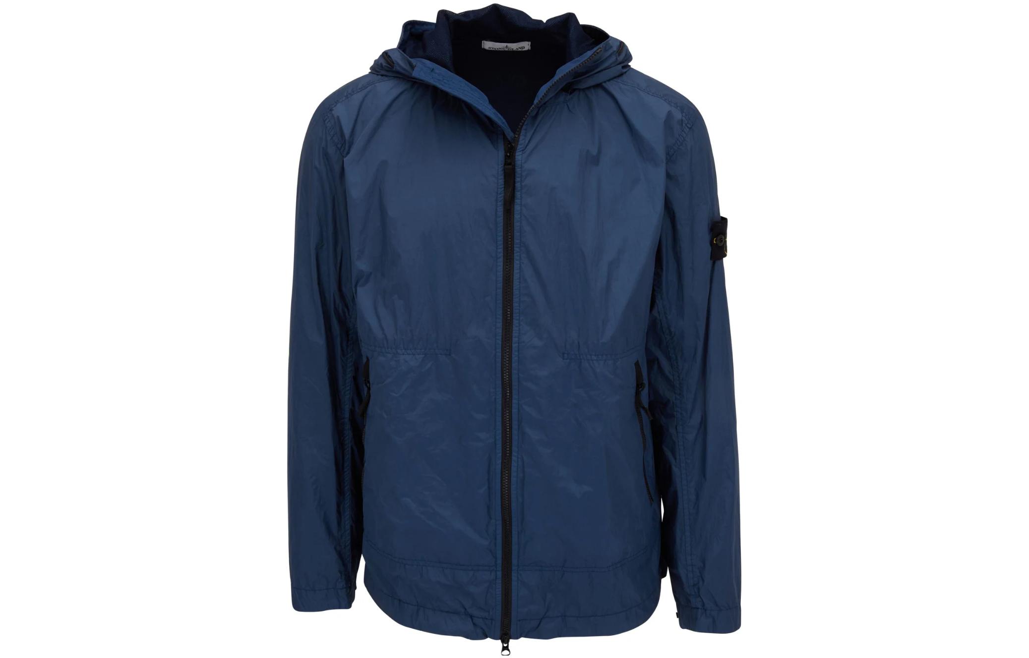 Stone Island Solid Color Hooded Jacket Blue S1540522-V0024