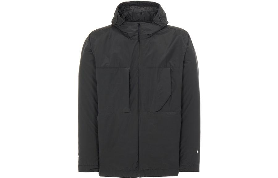 Stone Island Solid Color Hooded Jacket with Pocket - 7715440G2-V0029