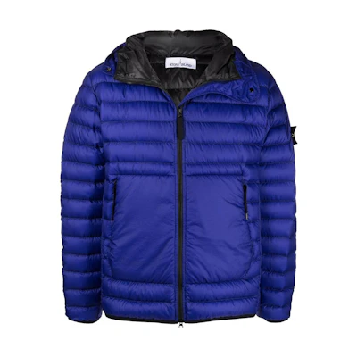STONE ISLAND Solid Color Hooded Padded Jacket Men’s Blue 761540324-V0022