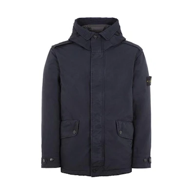 Stone Island Solid Color Hooded Pocket Jacket Navy Blue Long Sleeve 741541932-V0020