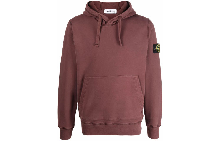 Stone Island Solid Color Hooded Sweatshirt Brick Red 751564120-V0076
