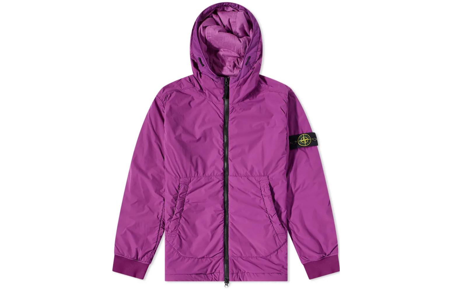 Stone Island Solid Color Hooded Zip-Up Loose Fit Casual Jacket 751541928-V0045