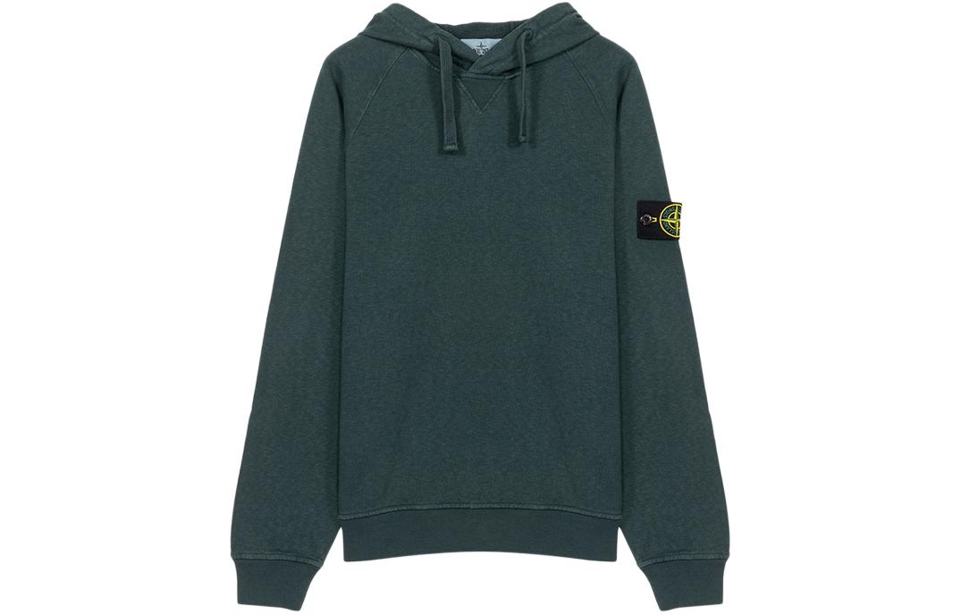 Stone Island Solid Color Hoodie Pullover - Green 781562160-V0153
