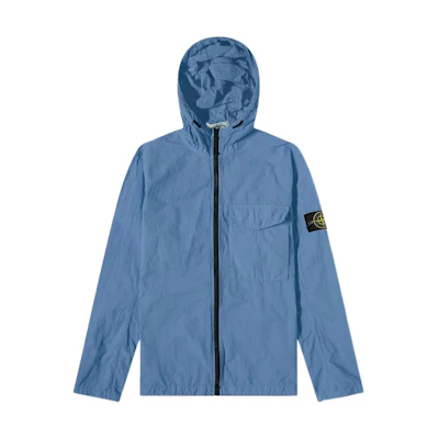 Stone Island Solid Color Logo Badge Hoodie Jacket Men’s Smog Blue 761512402-V0046