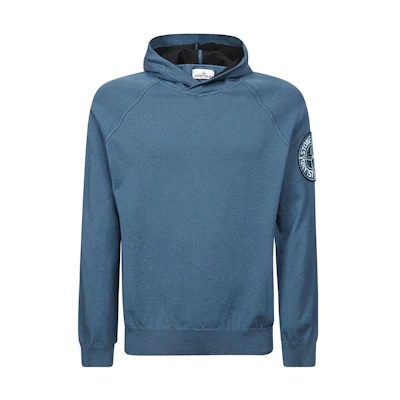 Stone Island Solid Color Logo Hoodie Men’s Blue 7815512B7-V0024