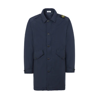 Stone Island Solid Color Logo Mid-Length Collar Jacket Navy Blue Men’s 731570432-V0028