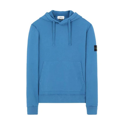 Stone Island Solid Color Logo Patch Hoodie Blue Sweatshirt 731564120-V0043