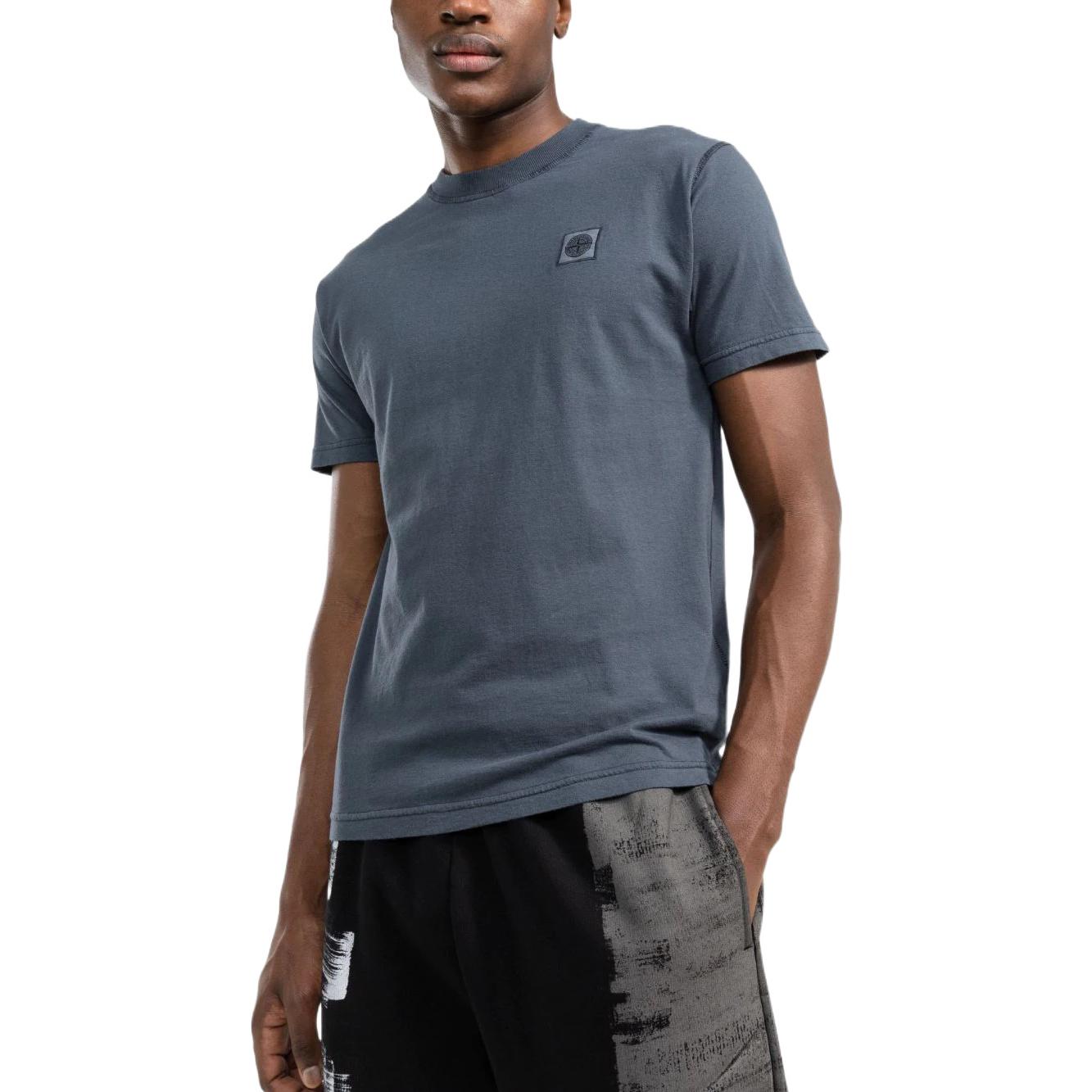 STONE ISLAND Solid Color Logo Patch T-Shirt Gray Blue 761523757-V0024 圖 5