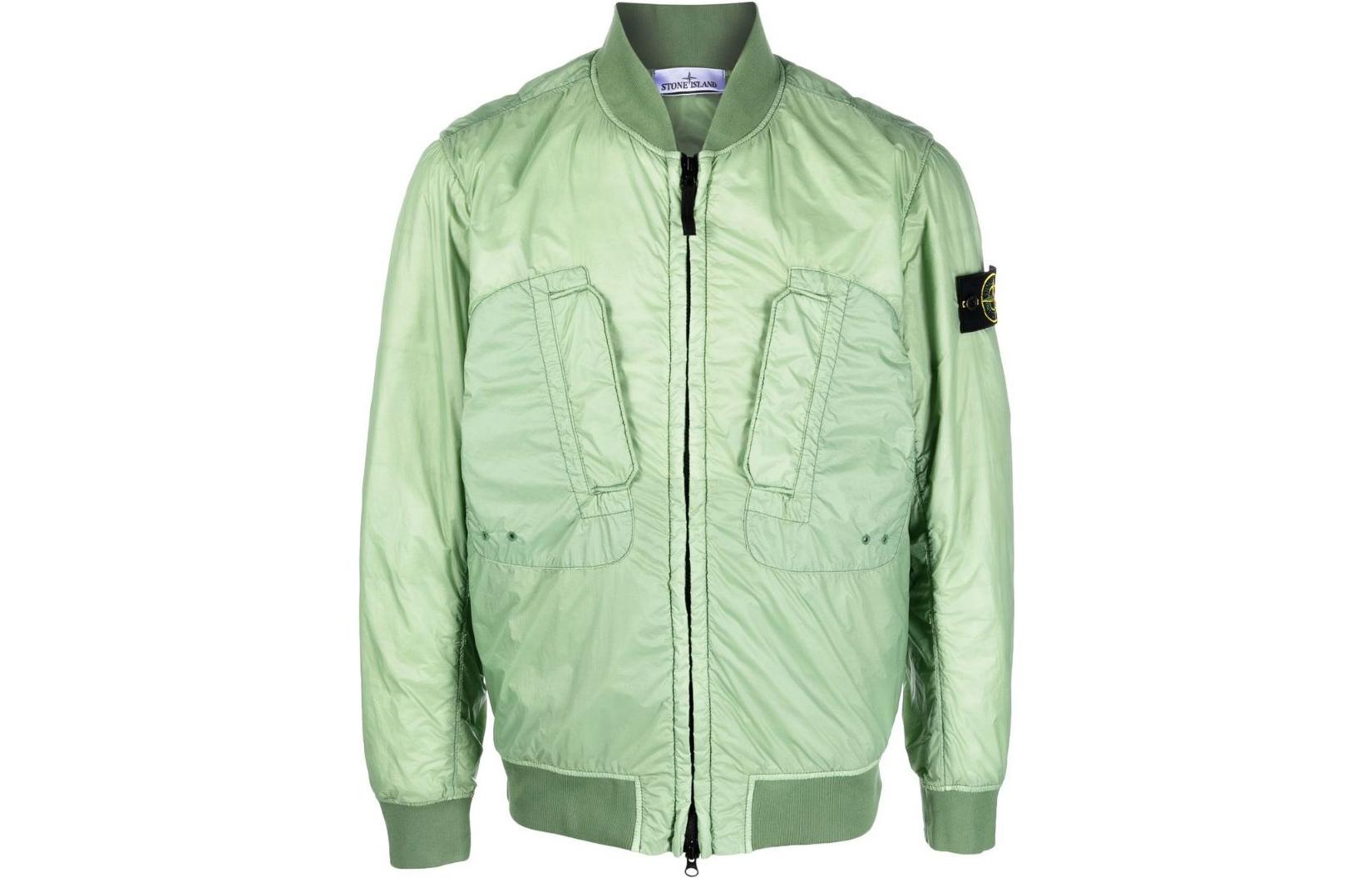 Stone Island Solid Color Logo Patch Zip-Up Jacket Long Sleeve 781542125-V0055