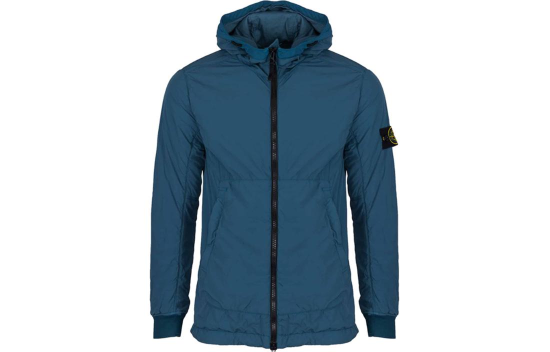 Stone Island Solid Color Logo Slim Fit Zip Hoodie Jacket Men’s Blue 751541928-V0023