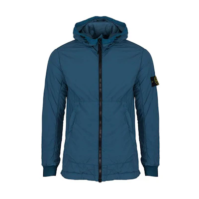 Stone Island Solid Color Logo Slim Fit Zip Hoodie Jacket Men’s Blue 751541928-V0023