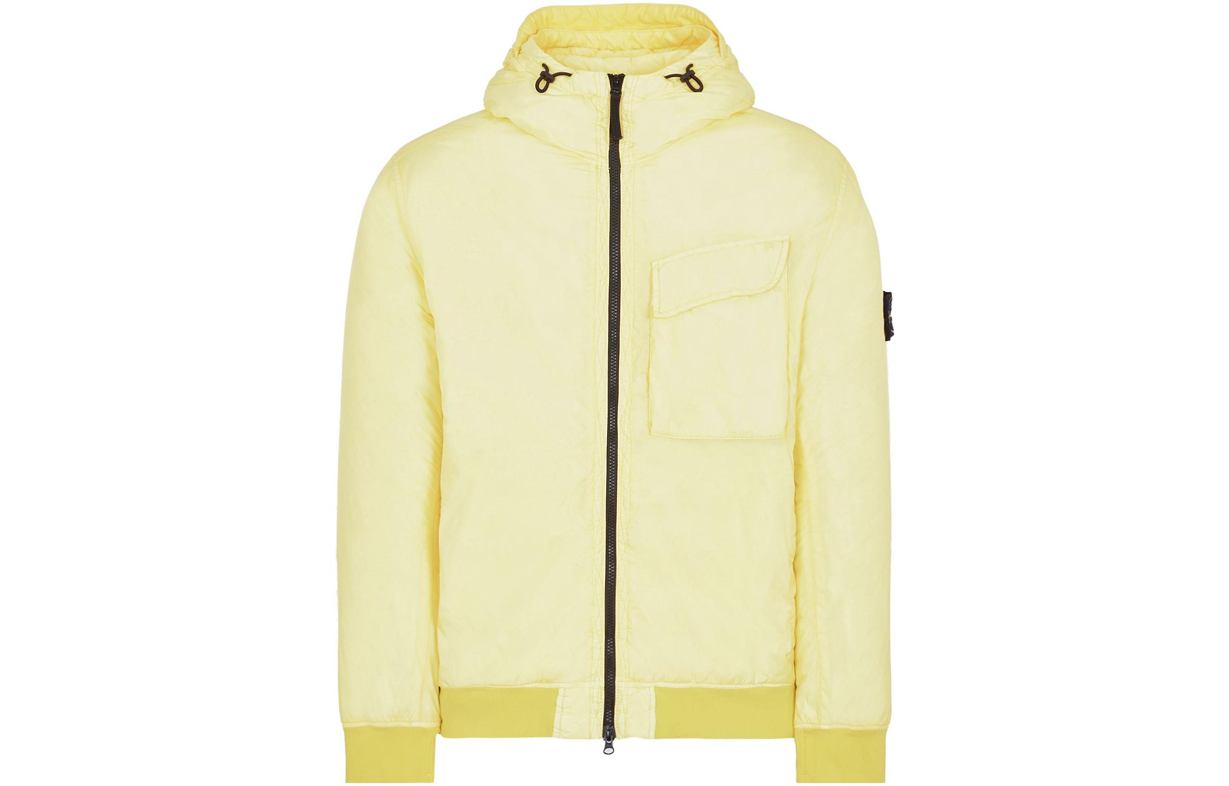 Stone Island Solid Color Logo Zip-Up Hooded Jacket 771540723-V0031