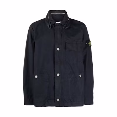 Stone Island Solid Color Multi-Pocket Jacket Black Outerwear 781542329-V0029