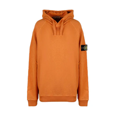 Stone Island Solid Color Orange Hoodie Long Sleeve 781562160-V0173