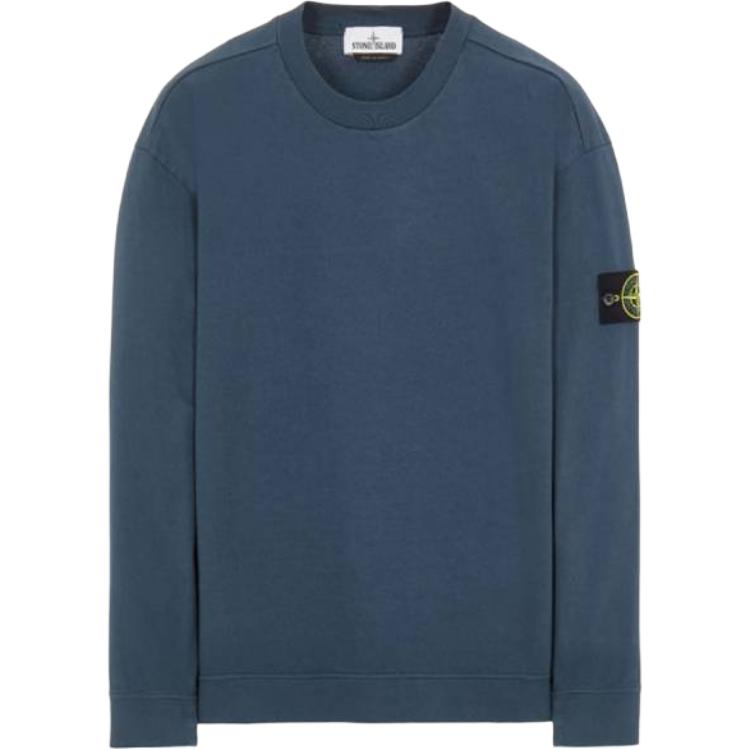 Stone Island Solid Color Patch Crewneck Sweatshirt Blue 761563750-V0024