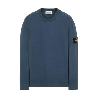Stone Island Solid Color Patch Crewneck Sweatshirt Blue 761563750-V0024