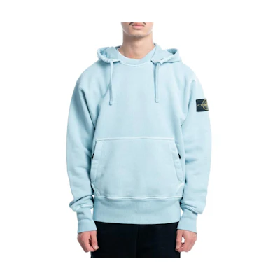 Stone Island Solid Color Patch Hoodie Men’s Sky Blue 791566455-V0141