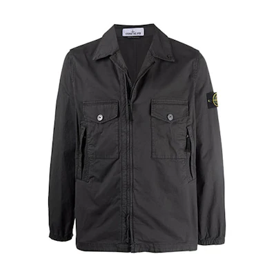 Stone Island Solid Color Pocket Logo Patch Long Sleeve Jacket 751510610-V0065