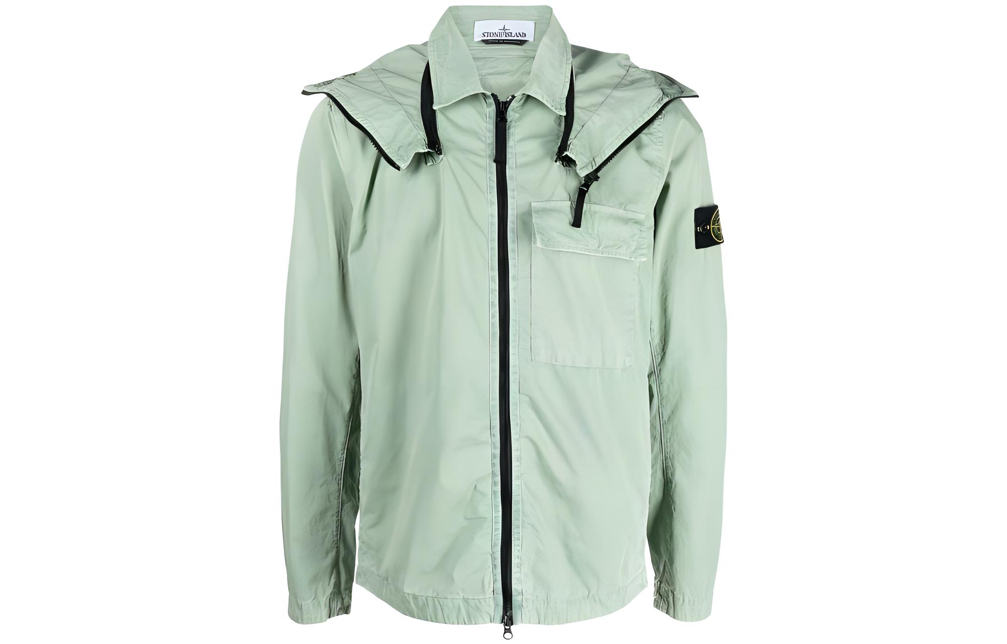 Stone Island Solid Color Printed Utility Jacket for Men 7715114WN-V0155