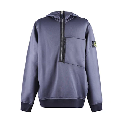Stone Island Solid Color Pullover Hoodie Blue 751563247-V0026