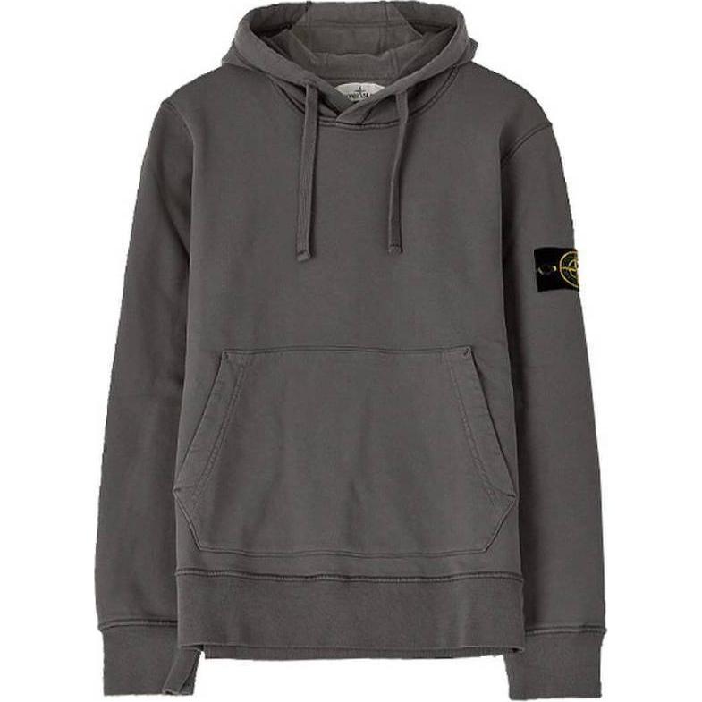Stone Island Solid Color Pullover Hoodie Deep Gray 721564151-V0063