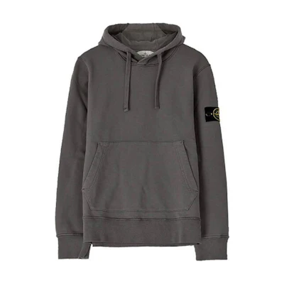 Stone Island Solid Color Pullover Hoodie Deep Gray 721564151-V0063
