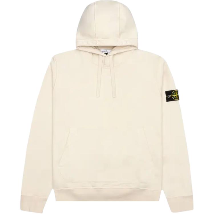 Stone Island Solid Color Pullover Hoodie Ivory 741564151-V0093