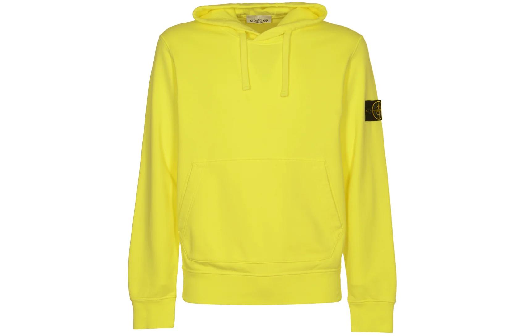 Stone Island Solid Color Pullover Hoodie Men’s Yellow 801564151-V0F30