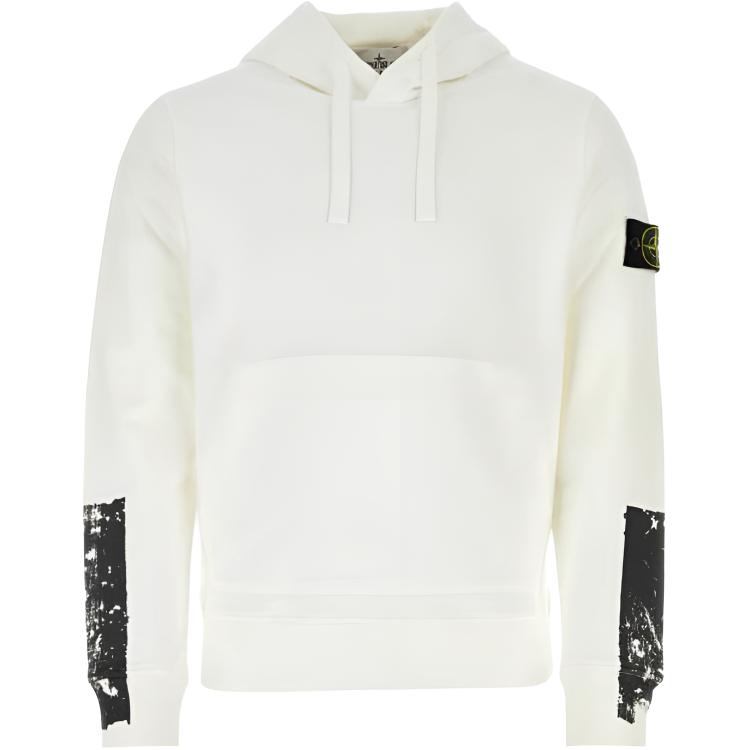 Stone Island Solid Color Pullover Hoodie Mens White 791567461-V0001