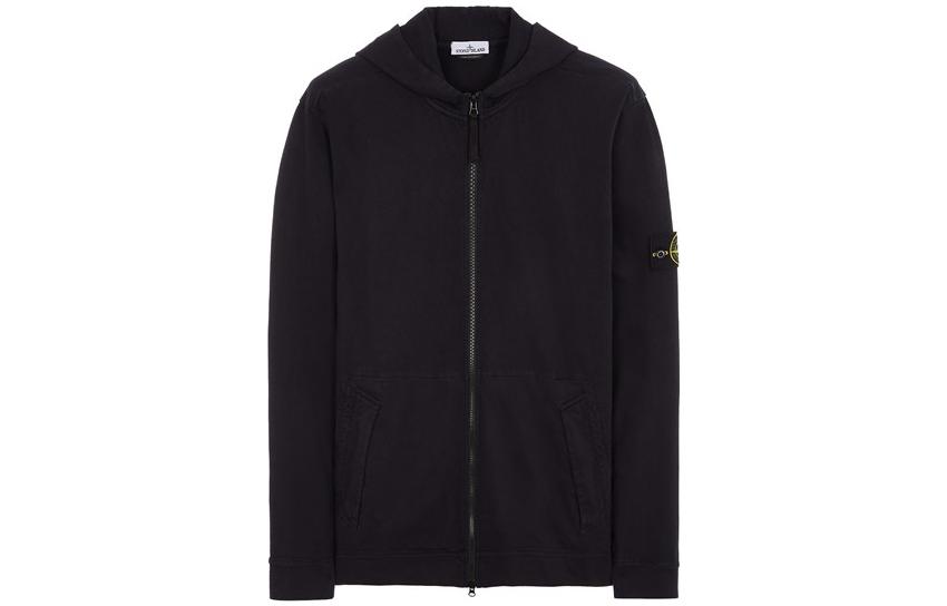 Stone Island Solid Color Relaxed Fit Long Sleeve Jacket Unisex - Black 63650